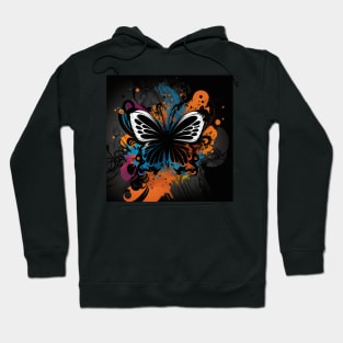 Cosmic Butterfly Splatter Paint Hoodie